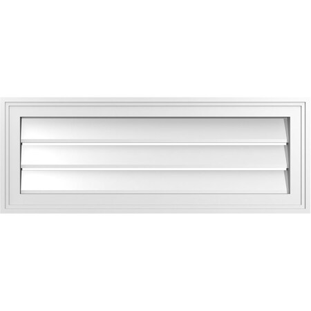 Ekena Millwork Vertical Surface Mount PVC Gable Vent: Functional, w/ 2"W x 1-1/2"P Brickmould Frame, 32"W x 12"H GVPVE32X1202SF